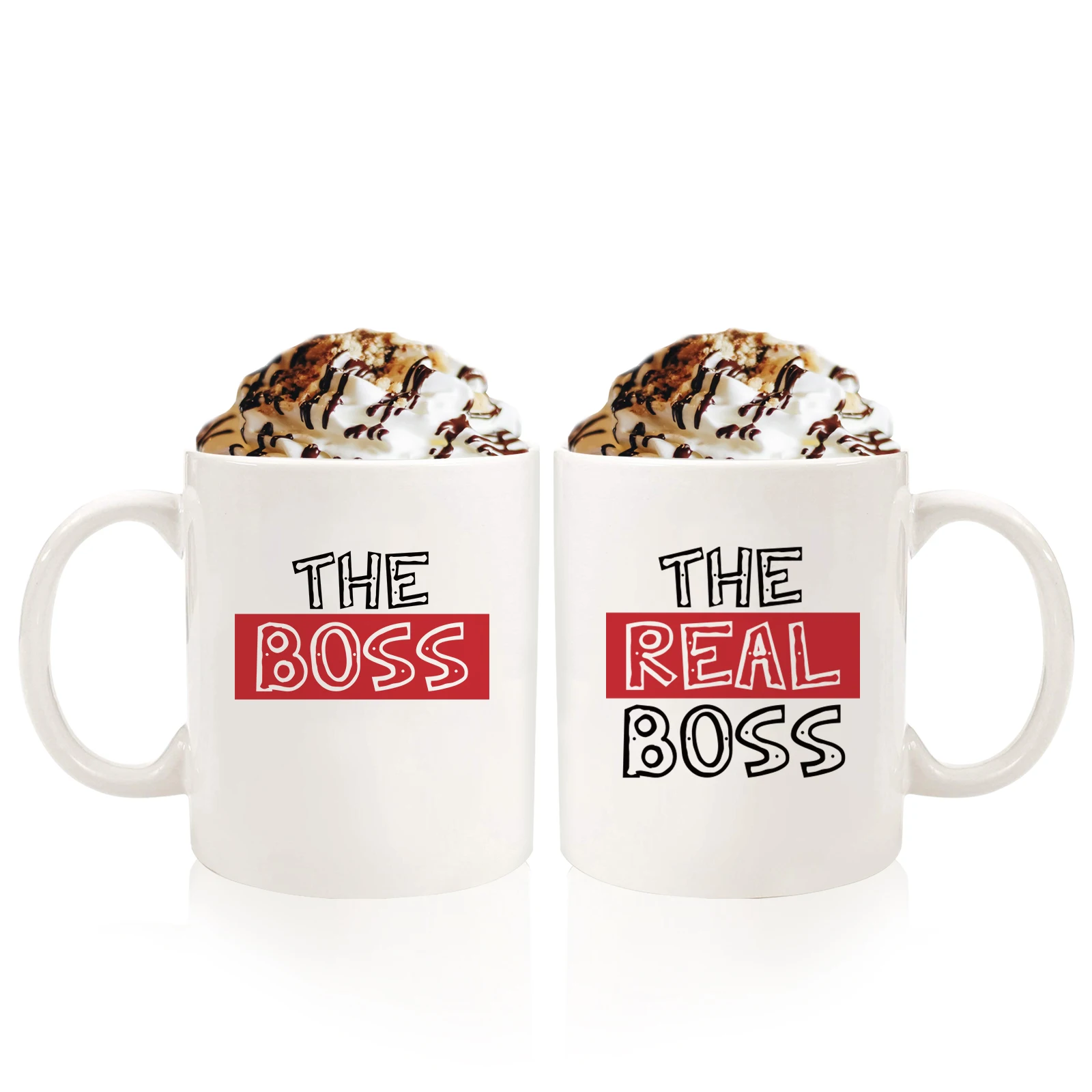 

Mom and Dad Mugs Couple Gifts for New Parents Wife Real Boss Mom Dad Mug from Daughter Son Ceramic Mug Set for Gifts 11Oz
