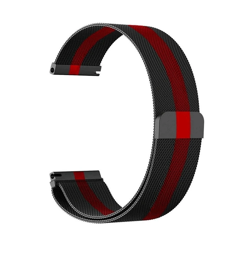 black red 20 мм браслет для Amazfit ремешок Bip для Huami Amazfit gts Pace Stratos Металлический Стальной ремешок для huawei Watch gt Honor magic band - Цвет: black red