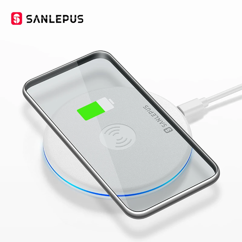 Беспроводное зарядное устройство SANLEPUS Qi для iPhone X XR XS Max 8 Plus портативная зарядная