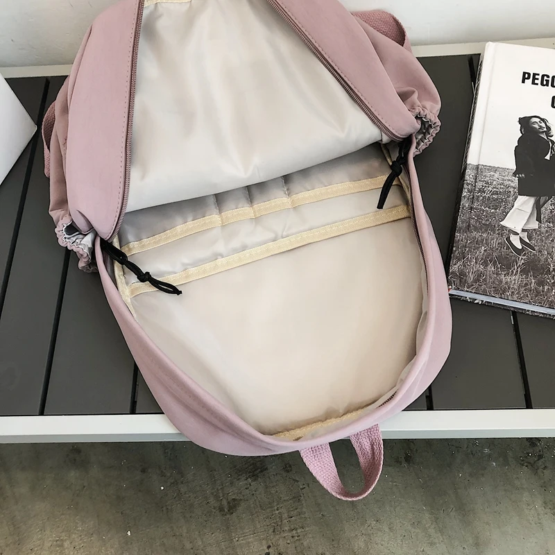 

EnoPella Womens Waterproof Backpack Rucksack Black For Teenager Cute Nylon Lady Fashion Girls School Bag Kawaii Travel Mochila