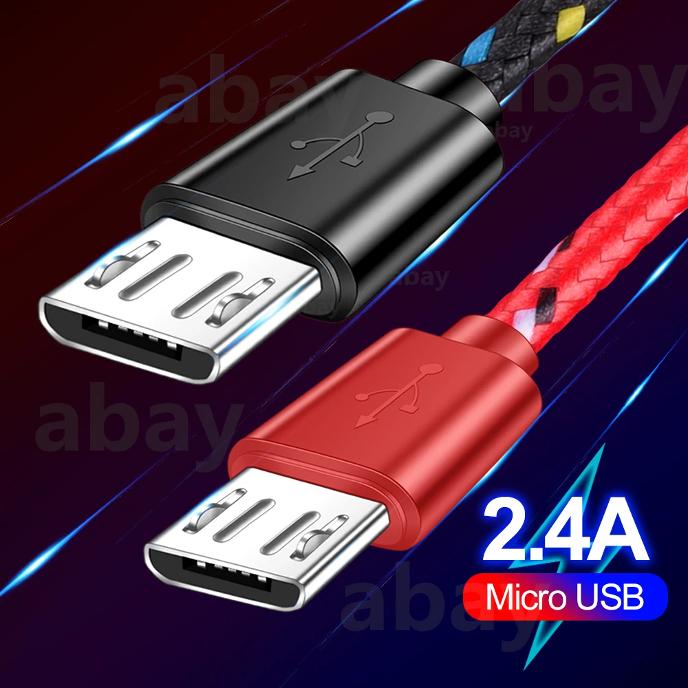 Кабель Micro USB 2.0 для быстрой зарядки телефонов Android нейлоновый 2A 0.5 3 м|Шлейфы