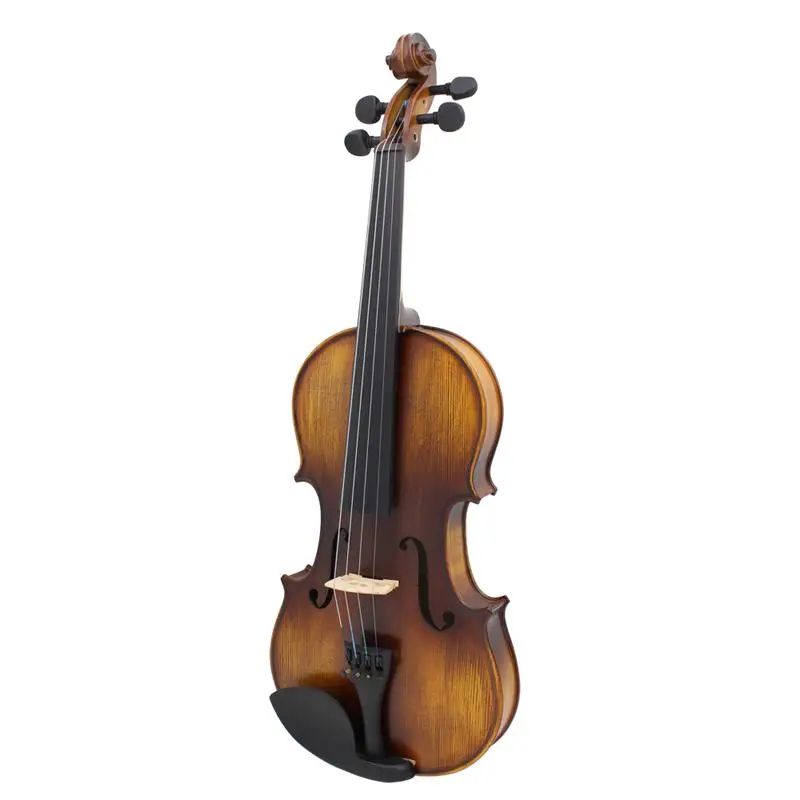 SLADE AV-508 4/4 Full Size Acoustic Violin Fiddle Kit Solid Wood Matte Finish ebony Face Board 4-String Instrument
