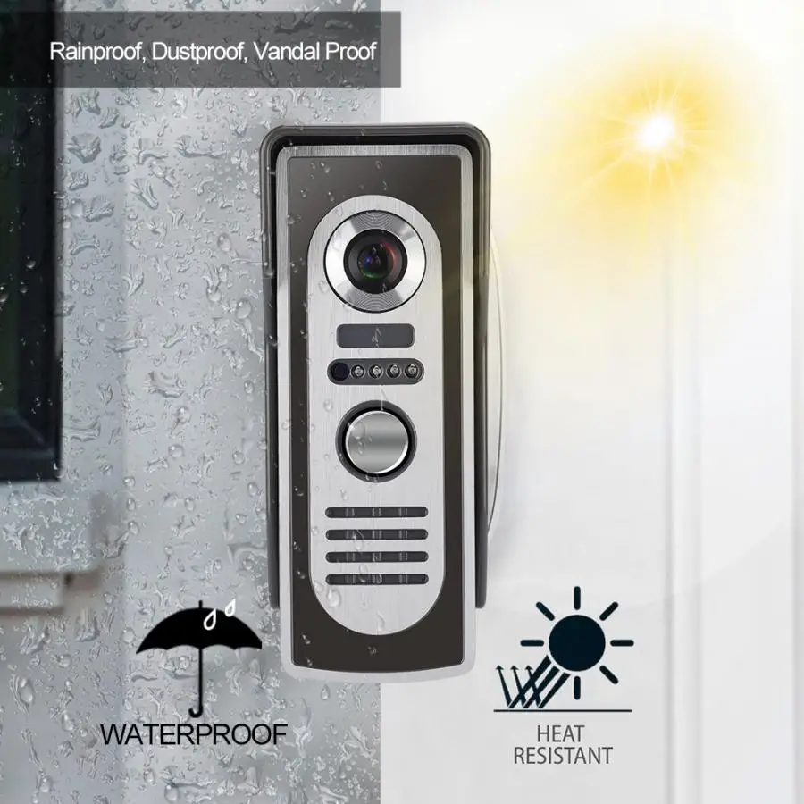 Visual Intercom Doorbell 1V2 7inches IR WIFI Video Visible APP Camera 1080P 100-240V door bell waterproof | Обустройство дома