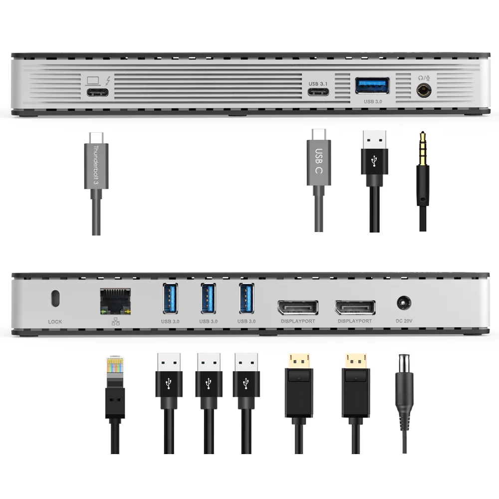 Wavlink Thunderbolt 3 USB-C док-станция двойной 4 k@ 60 Гц видео дисплей 60 Вт USB-C питания для MacBook pro Intel сертифицировано