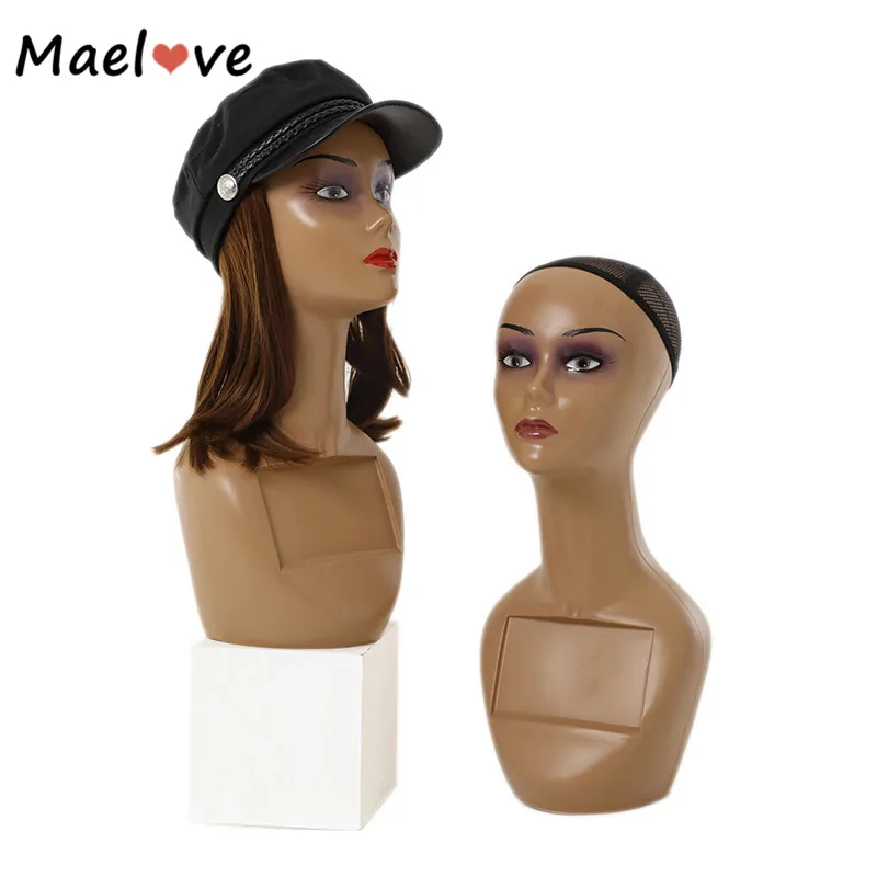 

Mannequin Head For Wig Making Cosmetology Mannequin Head Without Shoulders with Full Makeup Display Stand for Wigs
