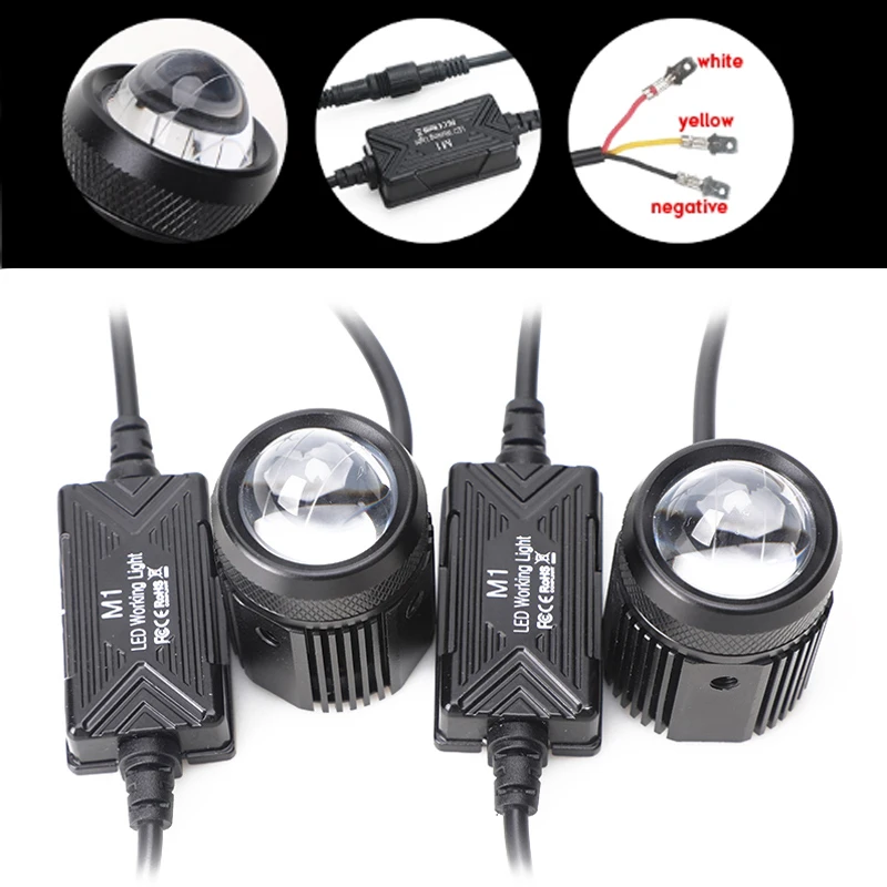 Универсальная светодиодная противотуманная фара двухцветная дальнего и света Drl