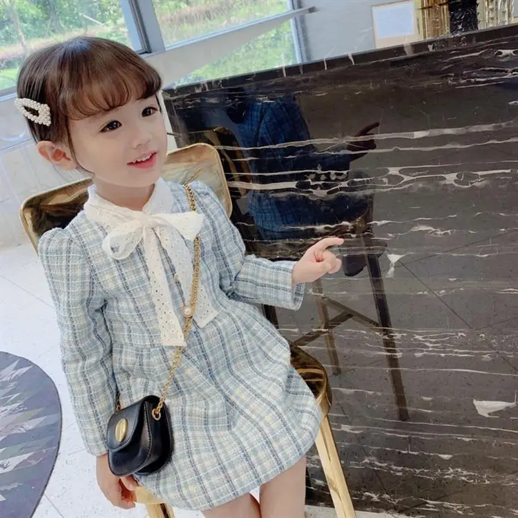 Kids Dresses for Girls with Sleeves 2019 Autumn Plaid Party and Wedding Pink Dress In Long | Детская одежда и обувь