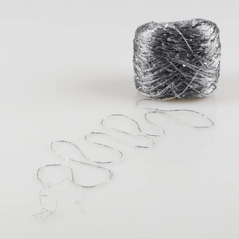 100 г/лот блестящая пряжа с пайетками для вязания ледяной шелк мерсеризованная