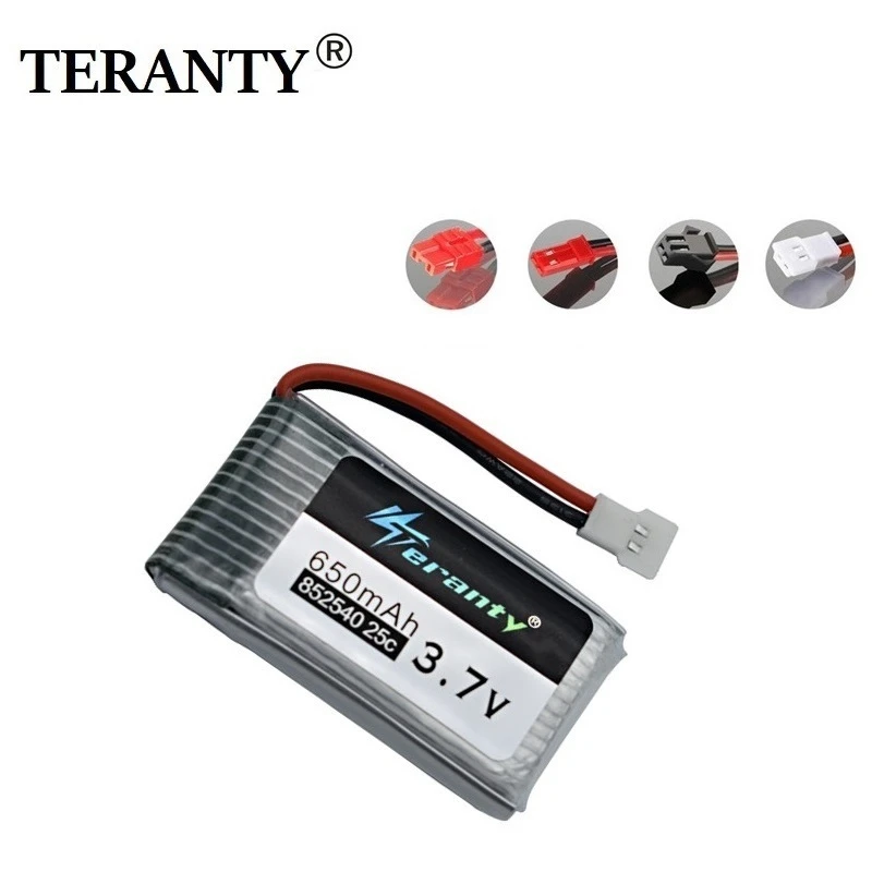 

Teranty Power 100Pcs/Set 3.7V 650mAh Li-po Battery For SYMA X5C X5C-1 X5 H5C X5SW 852540 3.7V Drone Rechargeable Lithium Battery