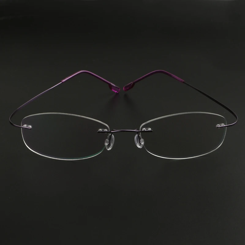 Classic Optical Myopia Presbyopic Glasses Titanium Alloy Rimless Frame Women Female Ultal Light Prescription Eyewear |