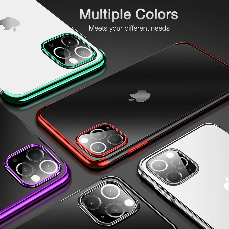 Cafele Transparent Soft Silicone for iPhone 11 pro max Case Cover TPU Plating Crystal Clear Back |