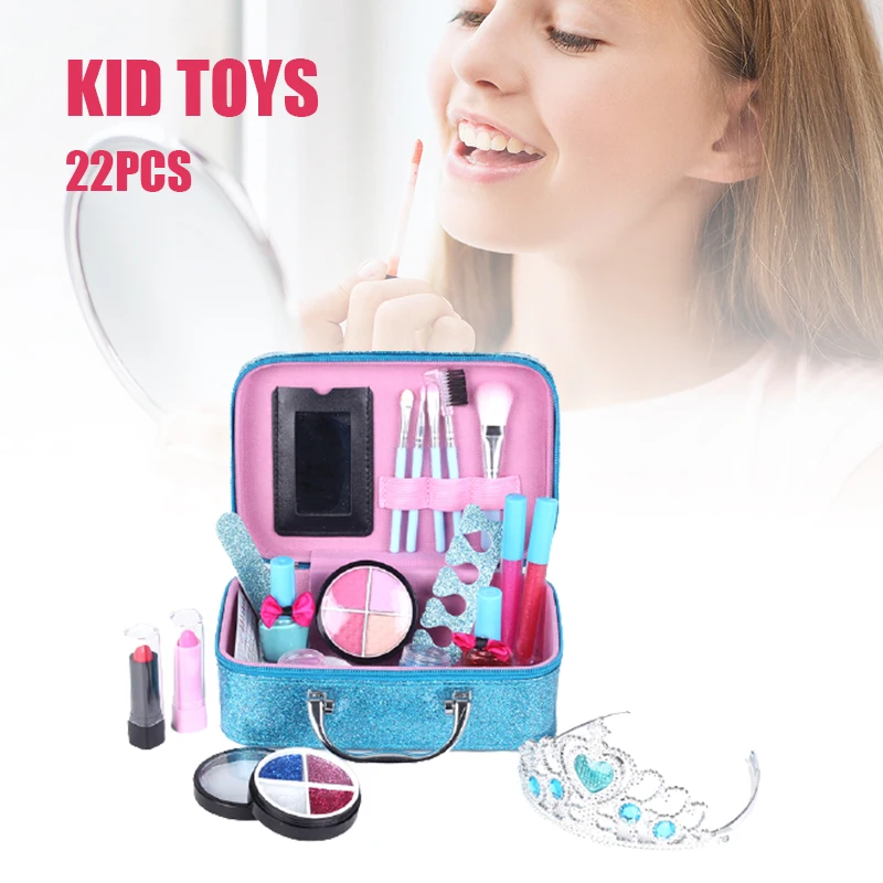 Children Gift Children's Cosmetics Princess Makeup Box Set Safe Non-Toxic Eyeshadow Lipstick Palette Beauty Makeup Tool