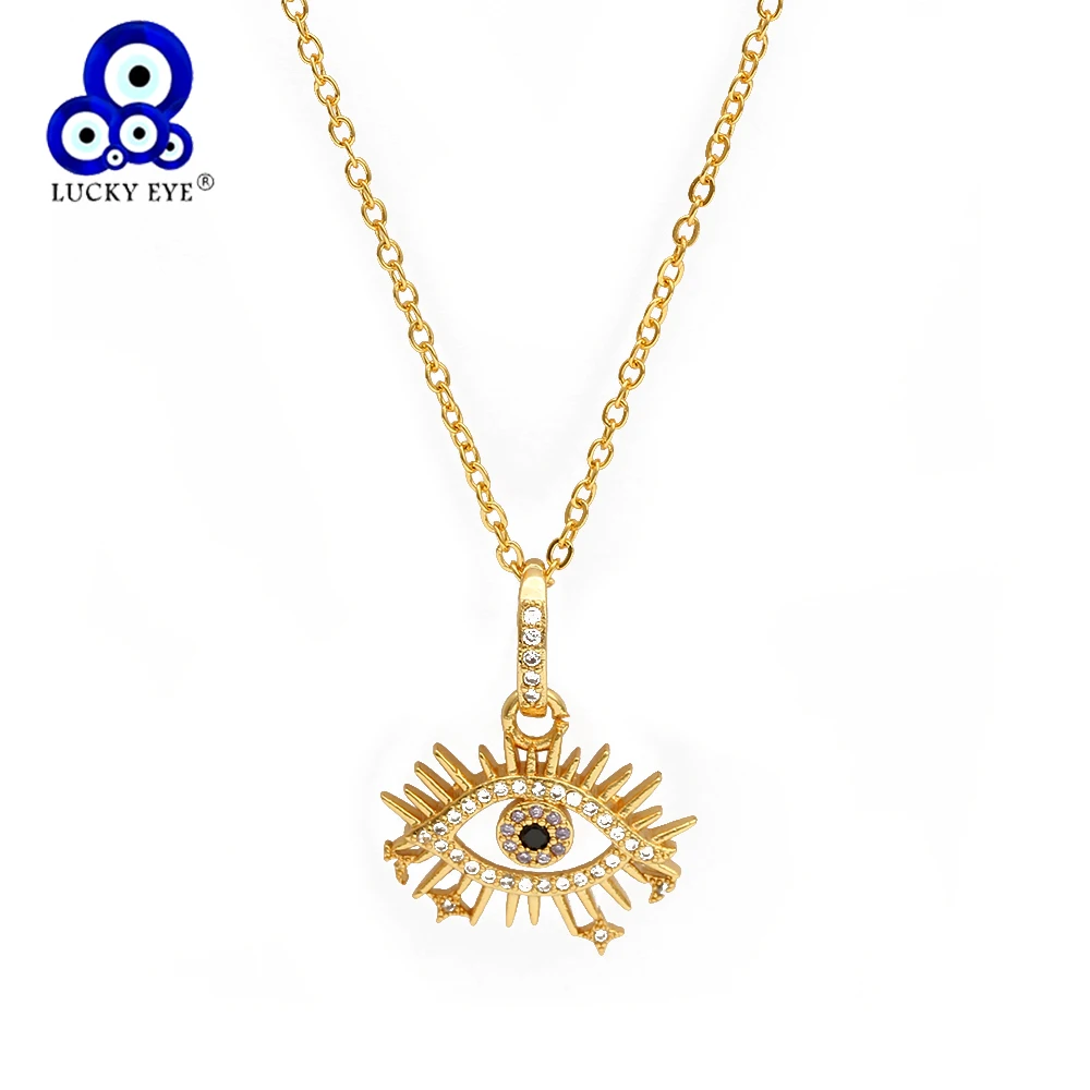 Повезло глаз полые с клипсами Дурной ожерелье цвета: золотистый серебристый Цвет