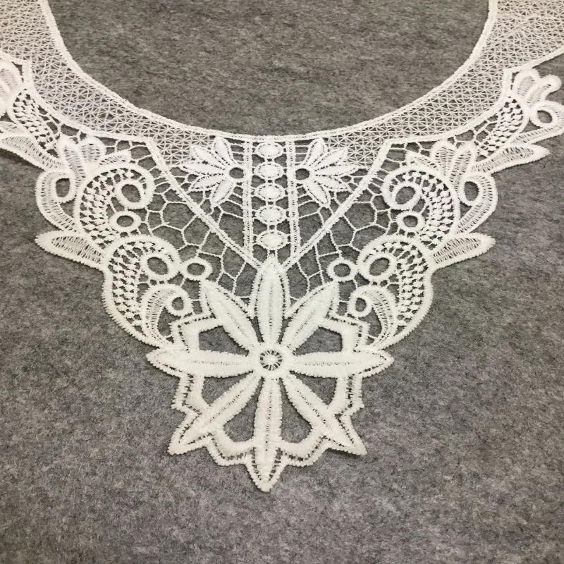 1 шт. белая кружевная ткань воротник винтажный вырез вышитые планки кружева
