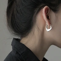 morivovog irregular glossy 925 sterling silver earrings elegant minimalist chic supermodel earrings for women designers jewelry