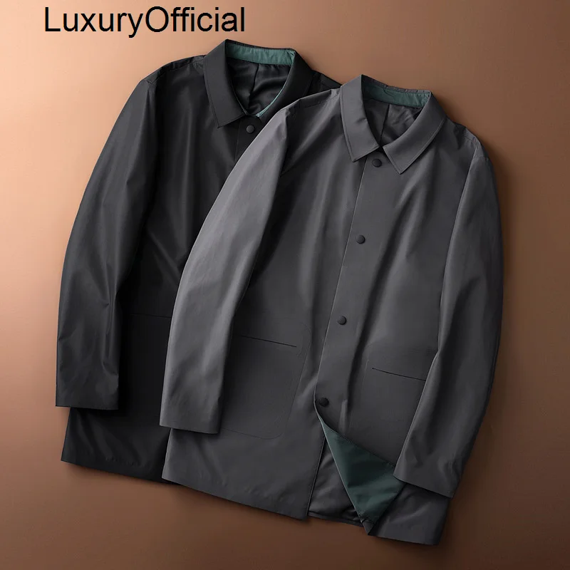 

Ветровка мужская средней длины, Стильная молодежная модная свободная однотонная, без следов, весна-осень