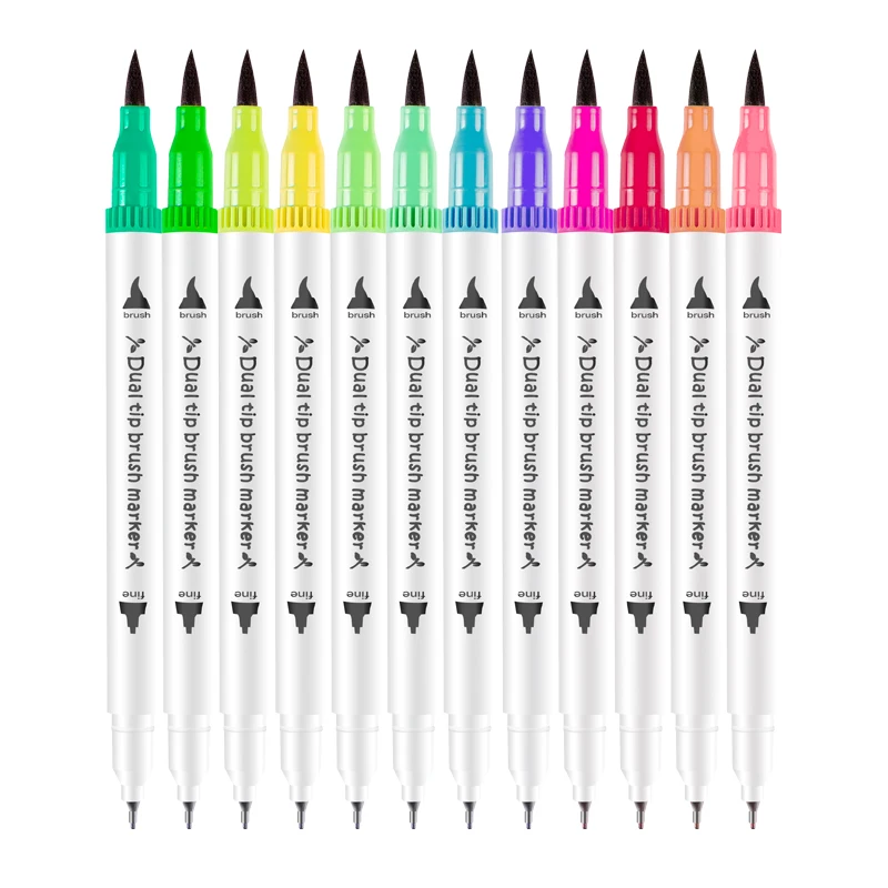 Студенческая книга Ручная надпись водяной цвет двойная кисть ручка маркер художественные принадлежности