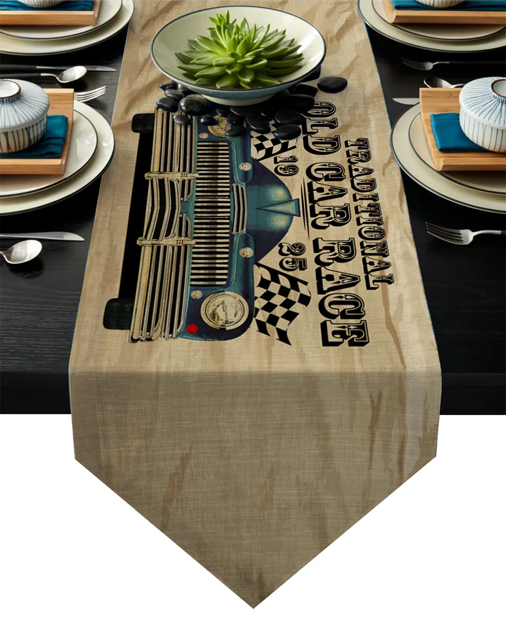 Традиционная старинная Автомобильная дорожка для гоночного стола декор кухни