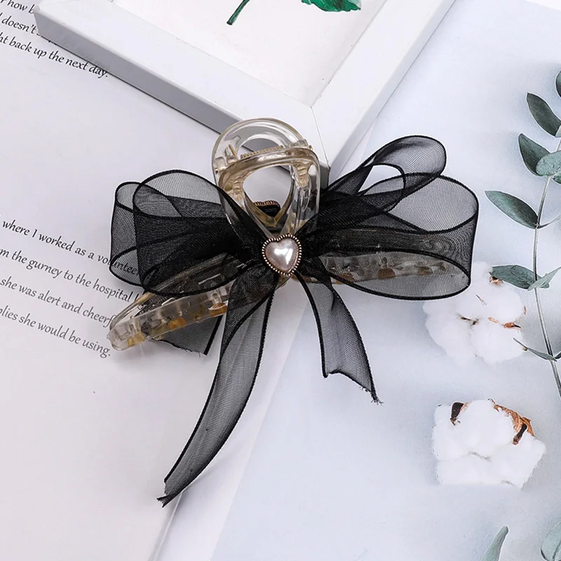 Лента с бантом и жемчужной подвеской заколка для волос кисточкой аксессуары