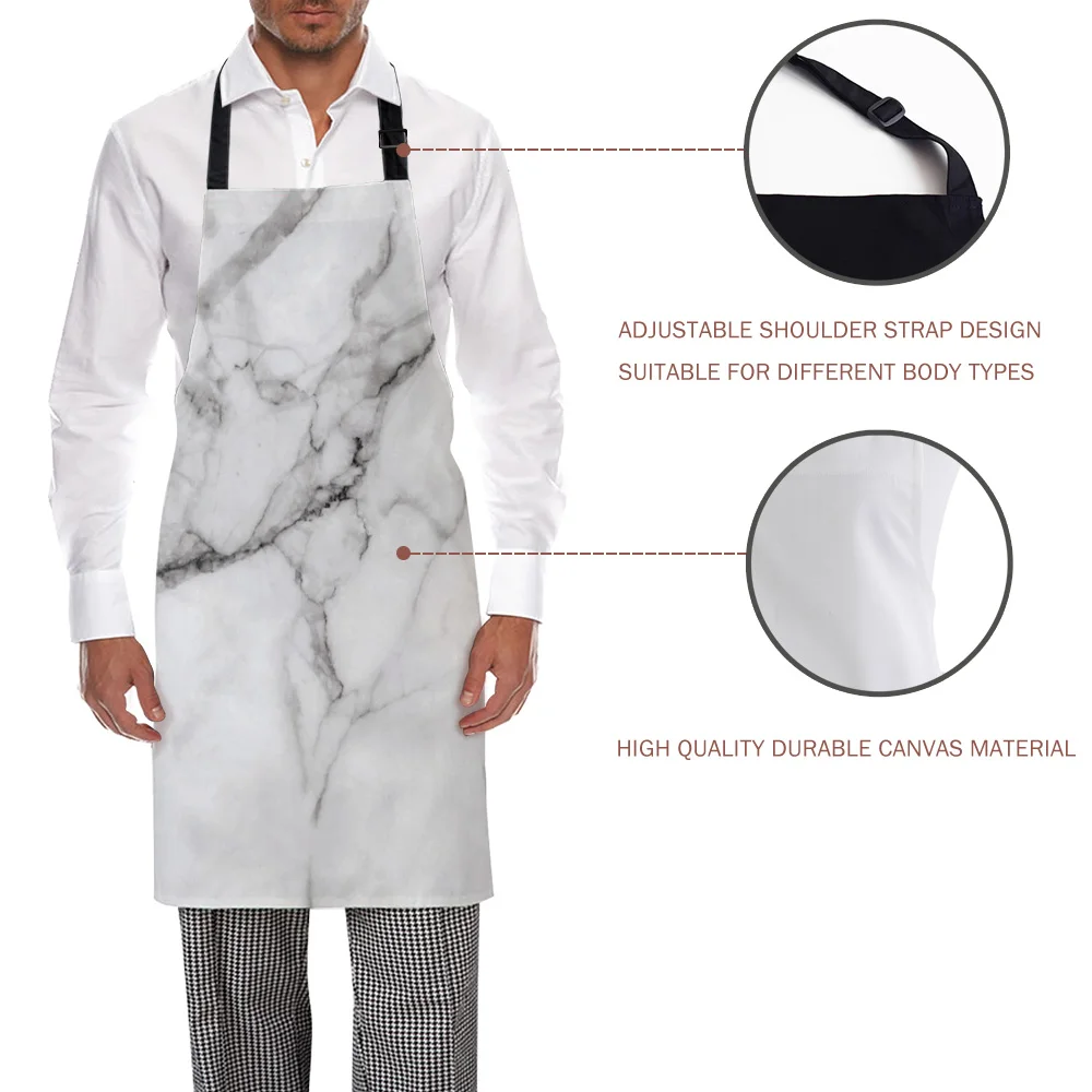 Фартук для детской кухни с белым мраморным рисунком рабочая одежда мужской