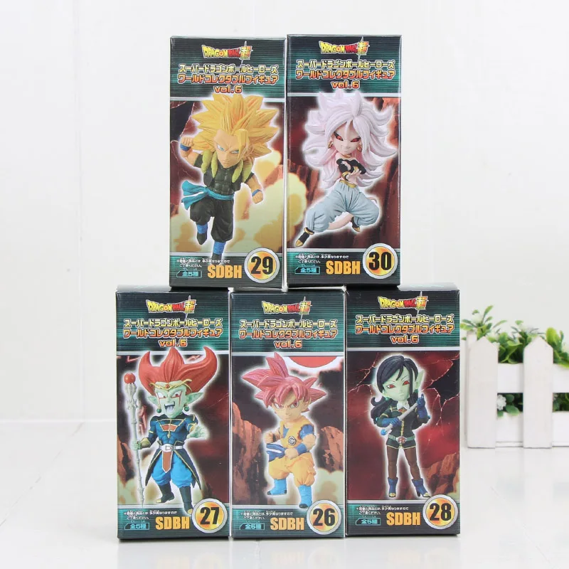 5 шт./компл. Dragon Ball Z Фос Зенона Гоку мужские шорты для купания towa Вегета Фриза Гохан супер Dragon Ball герои 7th юбилей фигурку игрушка - Цвет: 6 with box