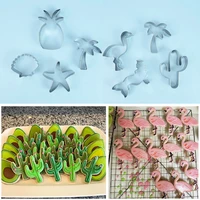 biscuit mold stainless steel cookie cutters moulds flamingo pineapple style diy mold summer party decor baking kitchen tools