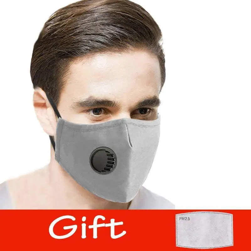 Cotton Face Mask PM2.5 Respirator Activated Cover Mouth Anti Dust Haze Pollution Bacteria Proof Flu Masks with Filter | Спорт и