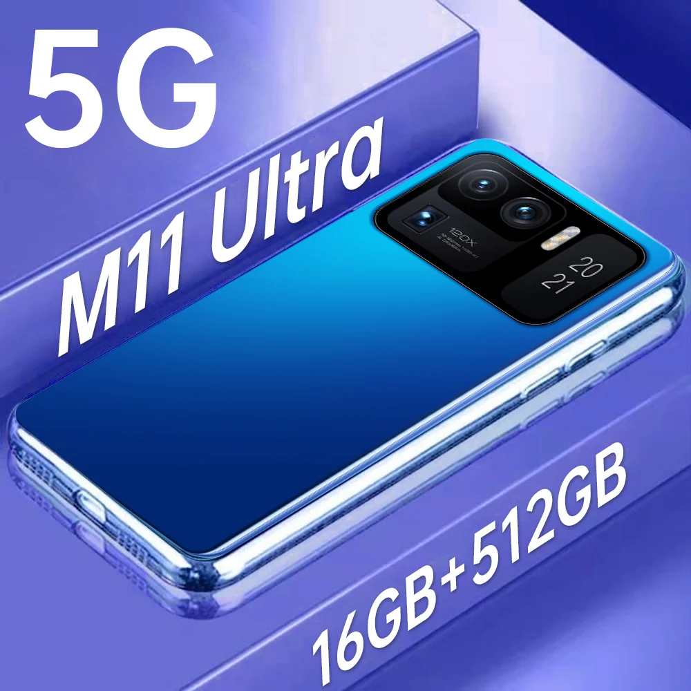 

Mobile Phone M11 Ultra 7.0 '' 7200mAh 64MP 16G 512G 5G Global Version Android 11 Dual Card Smartphone MTK6893 Cellphone Phone
