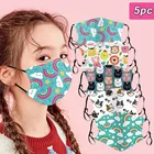 5 шт., Детские хлопковые маски для лица с защитой от пыли
