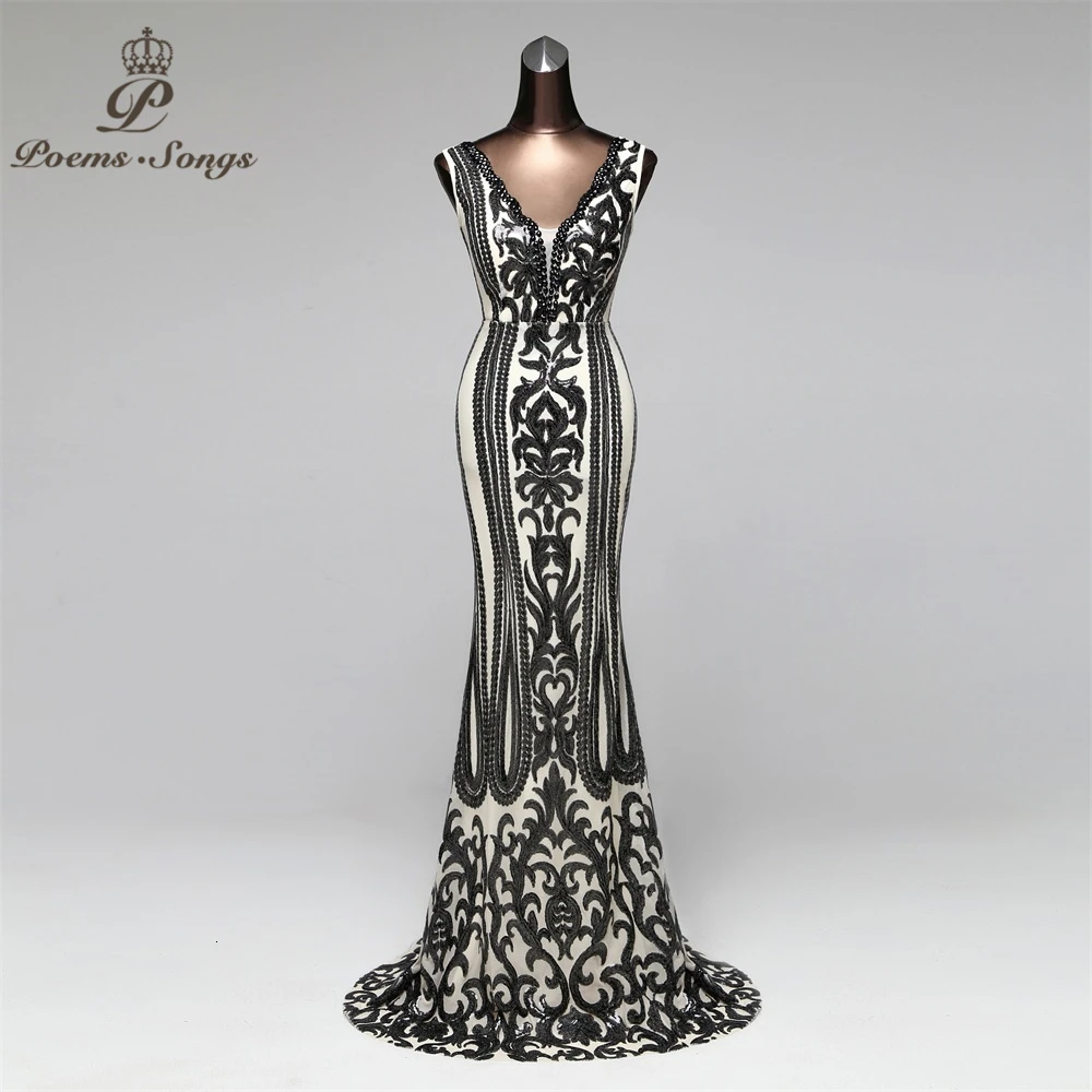 Новое длинное вечернее платье с двойным V-образным вырезом сексуальное роскошное