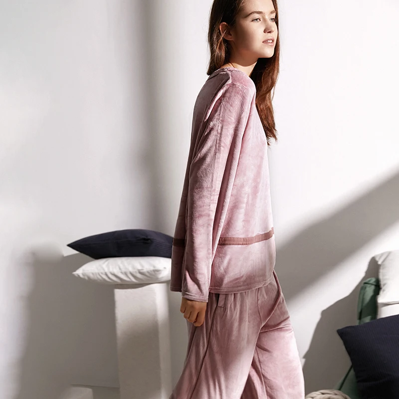 pijamas de mujer night clothes ladies night wear Winter pjs Women Pajamas Set Warm sleeping pajamas for women Pants Sleep wear