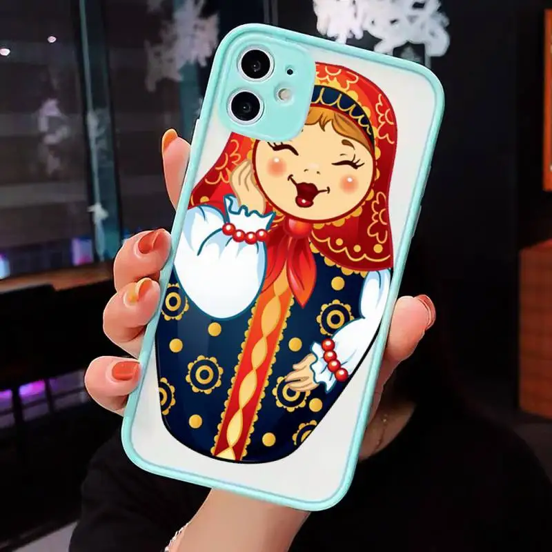 

Russian Dolls Pattern Matryoshka Phone Cases matte transparent For iphone 7 8 11 12 plus mini x xs xr pro max cover