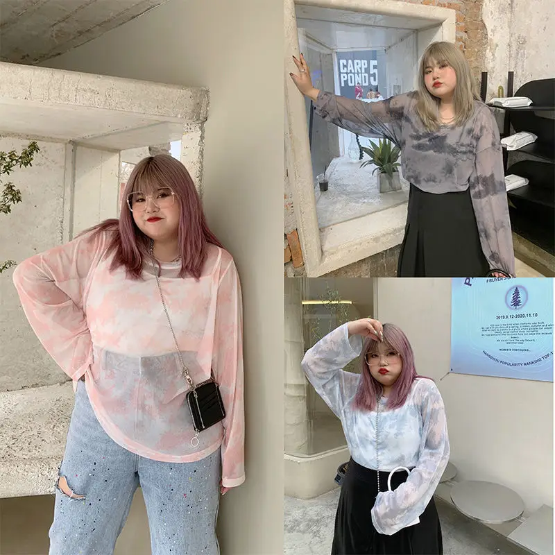 

Женская футболка Sisaoni Толстая мм, свободная эластичная тонкая универсальная окрашенная Сетчатая футболка