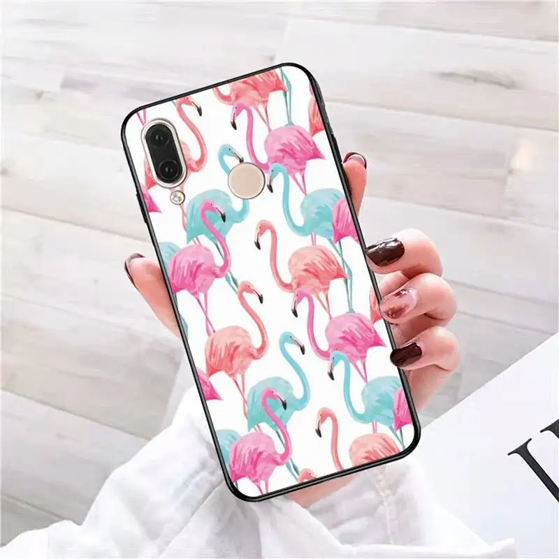 Мягкий чехол Babaite с рисунком фламинго Модный черный для телефона Redmi note 8 8Pro 8T 6pro 7A
