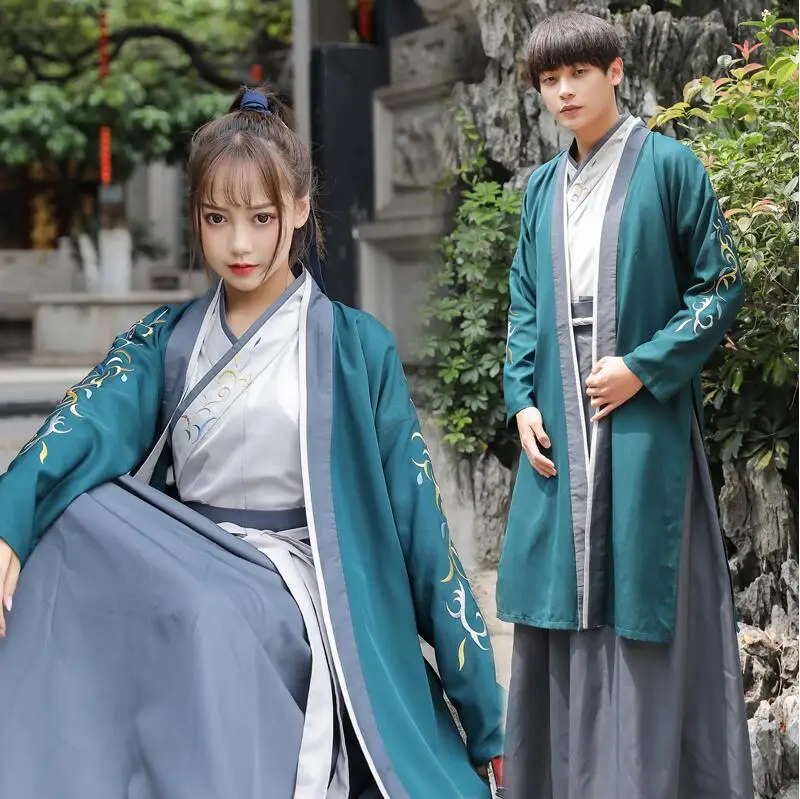 HanFu Guzheng Tea Art для мужчин и женщин широкие юбки с большим рукавом поперечным