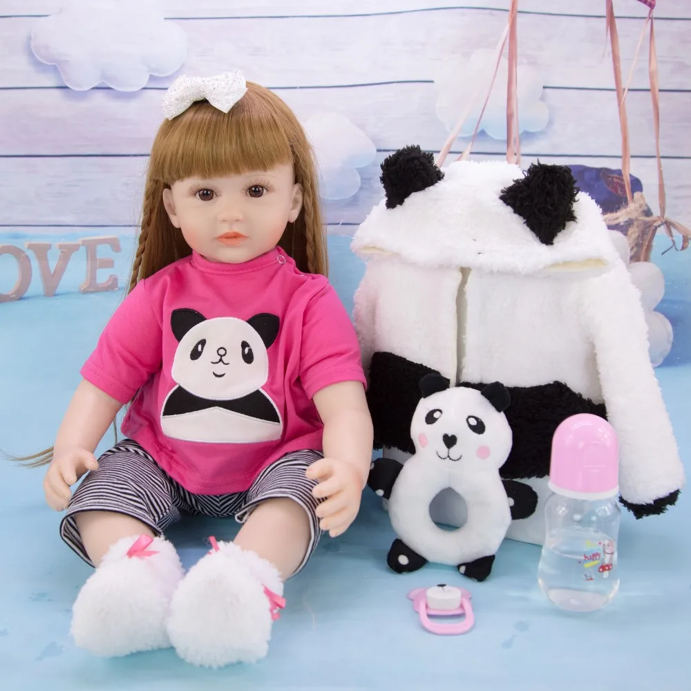 Кукла bebe кукла для новорожденных девочек мягкая принцессы из коричневого волоса