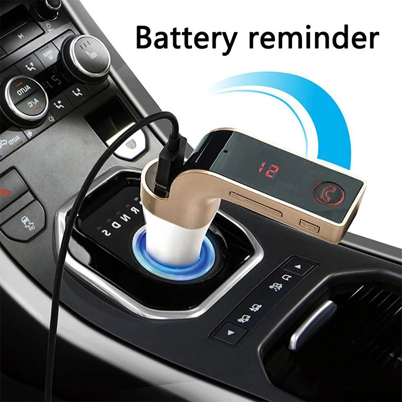 4-в-1 Hands Free Беспроводной Bluetooth FM передатчик G7+ AUX модулятор Автомобильный комплект MP3 плеер SD USB ЖК-дисплей автомобильные аксессуары