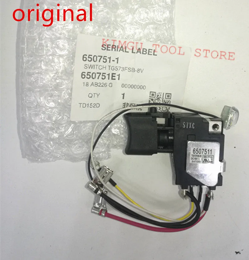 Оригинальный переключатель 18 в для Makita 650751 1 TD152D XDT11 DTD152Z DTD152 DTD152RME 6507529 | Аксессуары для электроинструментов -32856199384