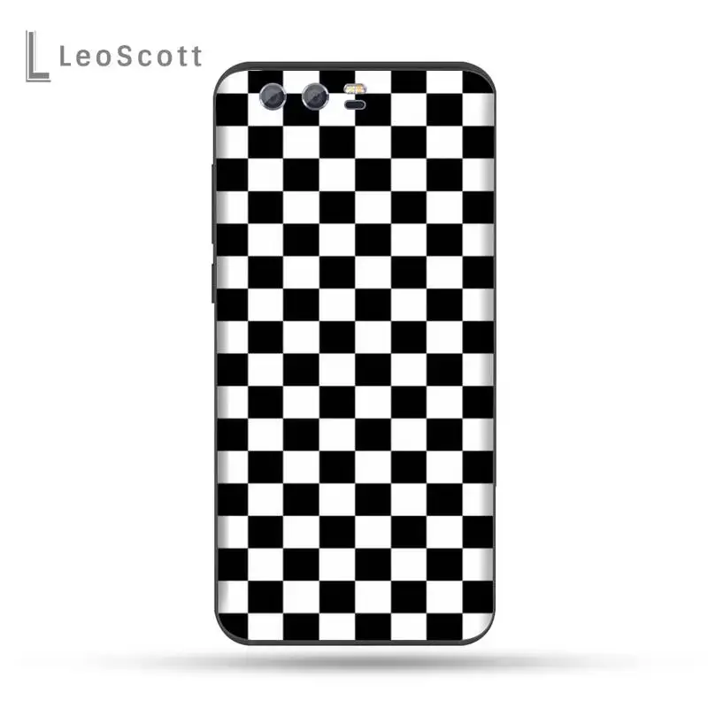 

Black and white checkerboard Phone Cases For Huawei Honor view 7a5.45inch 7c5.7inch 8x 8a 8c 9 9x 10 20 10i 20i lite pro