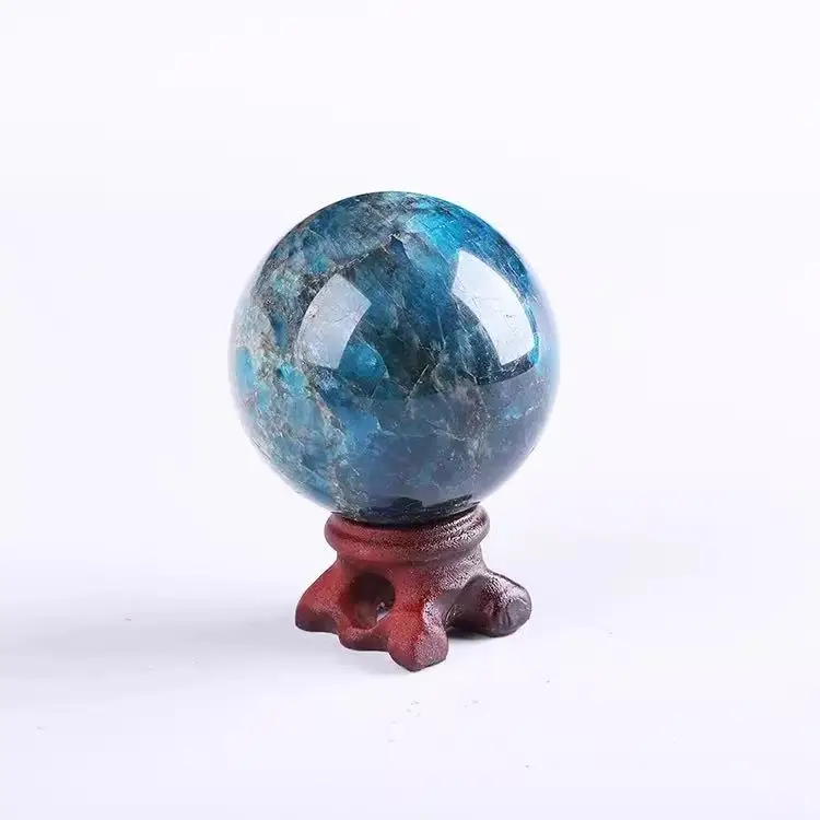 

1pc 50mm-85mm Natural Raw Healing Stone Blue Apatite Sphere Gemstone Ball for Home Decoration