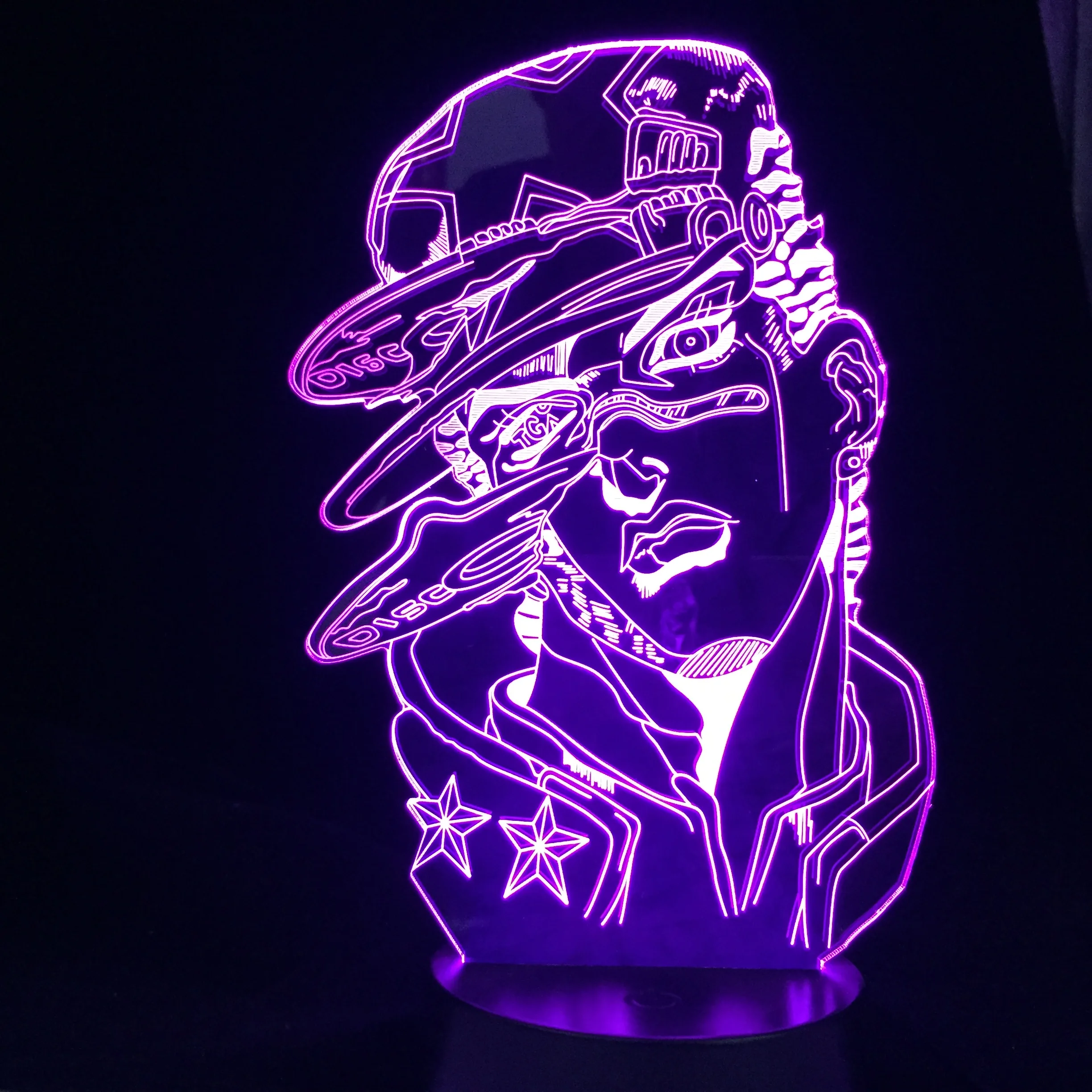 

Jotaro Kujo 3d Lamp Anime JoJo Bizarre Adventure for Bedroom Decor Light Birthday Gift Manga Jojo Figure Led Night Light