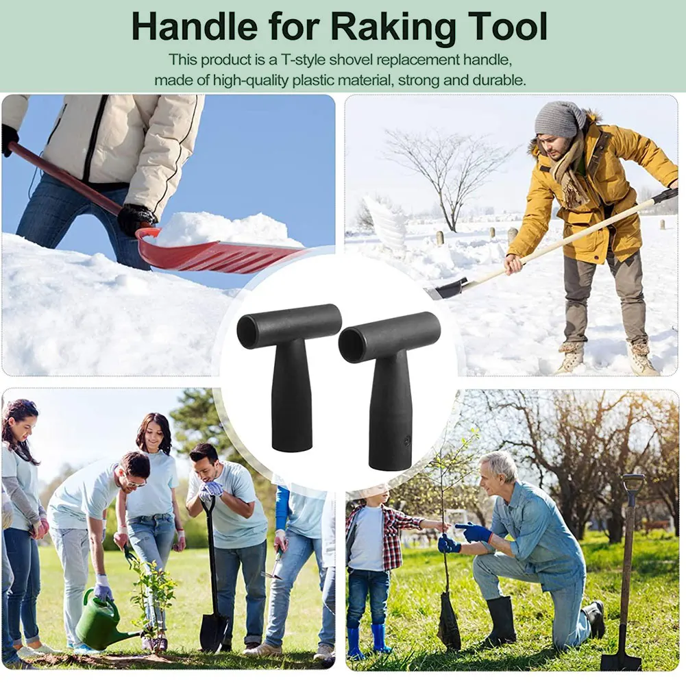 

2PCS Spade T Grip Handle Replacement Removal Plastic Gardening Digging Tools Grips With Mounting Holes Labor-Saving Fork Handles