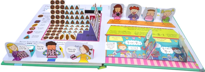 

Original Children Popular Science Books Usborne Lif-the-flap Fractions and Decimal Colouring English Activity Story Picture Book