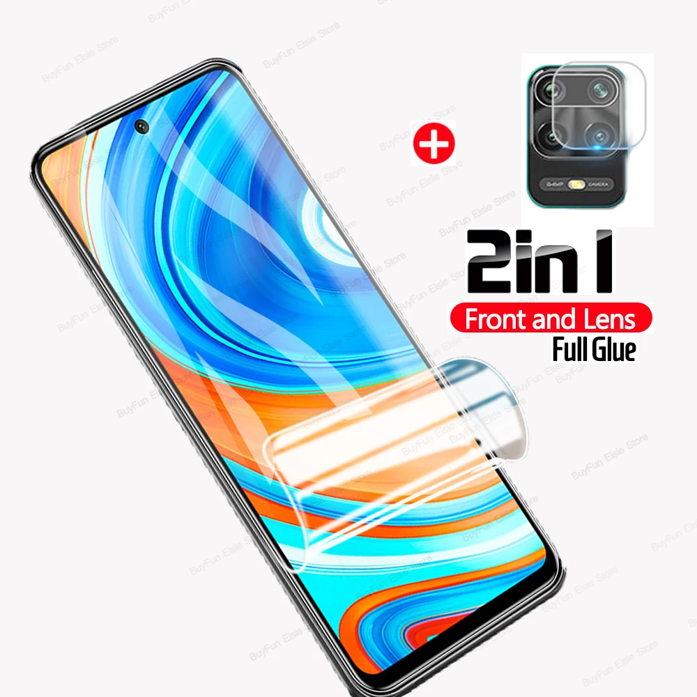

2 in 1 Hydrogel Film On For Xiaomi Redmi 9 Soft Screen Protector Film For Redmi Note 9S 9 Pro 9Pro Max Protective Film Not Glass