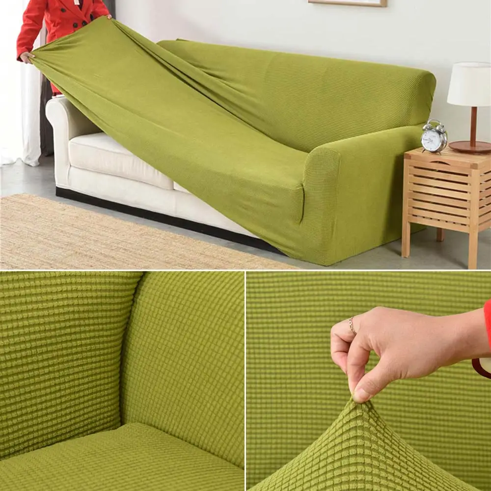 

Svetanya Fleece Thicken Sofa Cover Slipcovers 1234 L Shape Stretch Couch Case