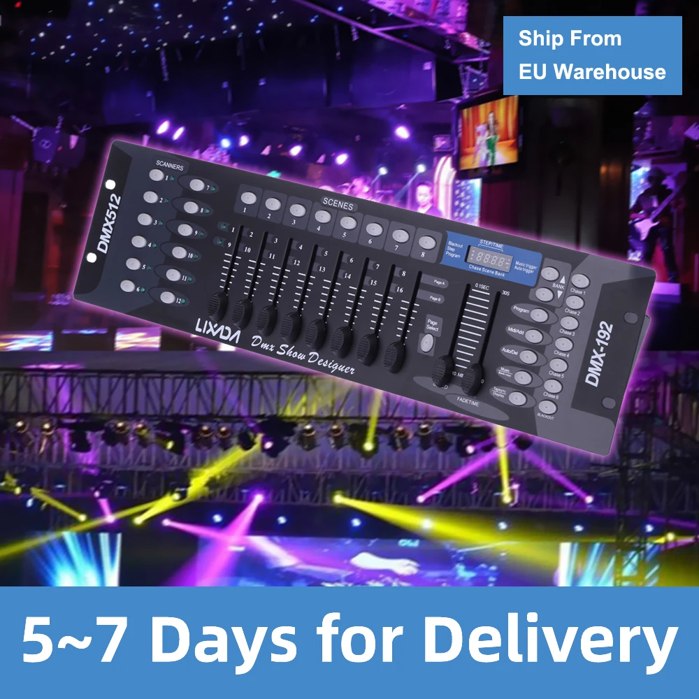 

Lixada DMX512 Controller Console for Stage Light 192 Channels Disco Light Controller For Party DJ Operator Equipment