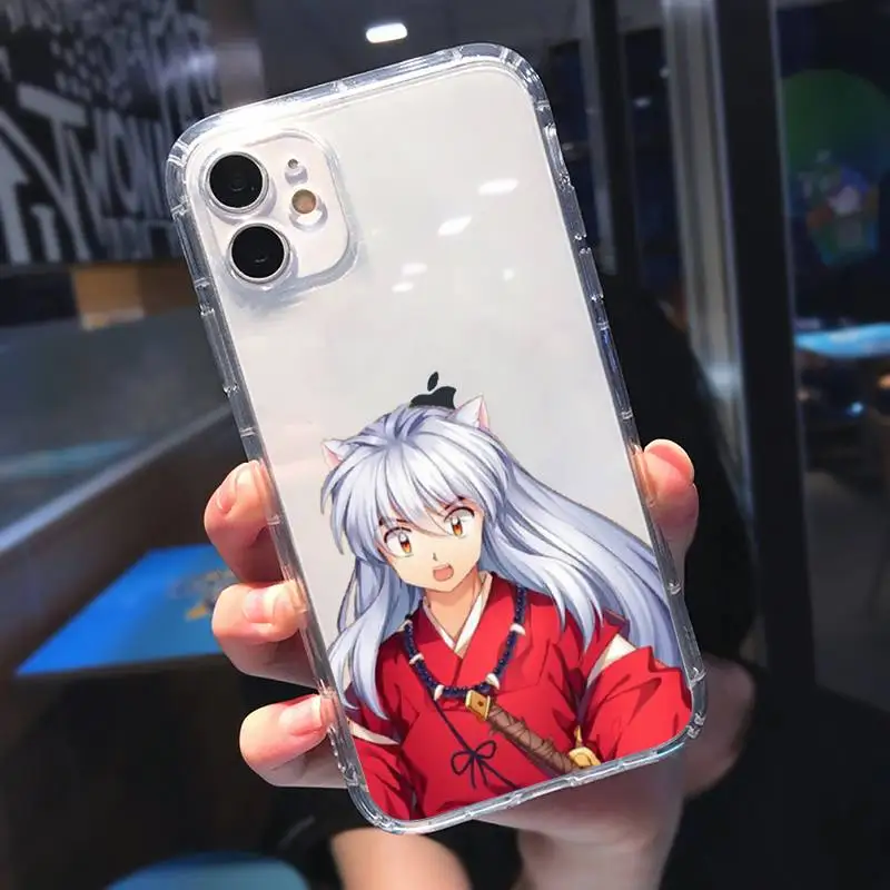 

Anime Inuyasha Phone Case Transparent for Clear iPhone 11 12 mini pro XS MAX 8 7 6 6S Plus X 5S SE 2020 XR