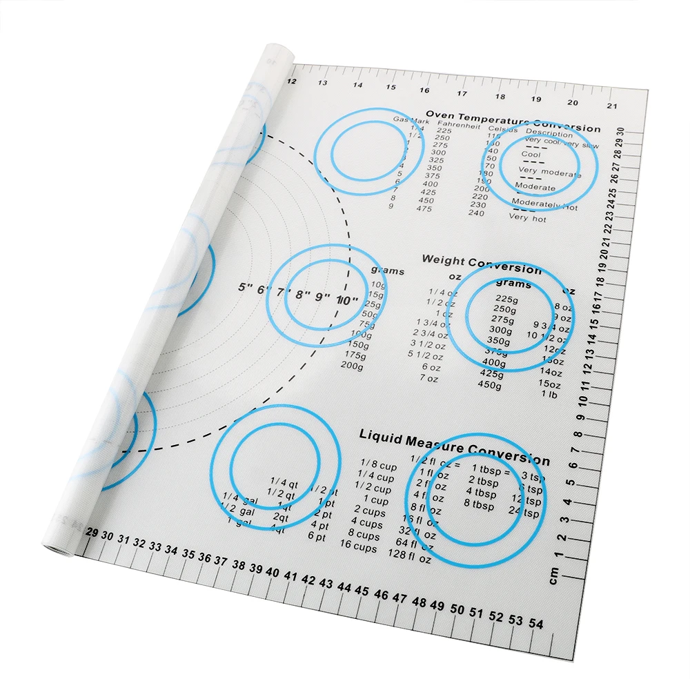 

Rolling Dough Mat Silicone Bakeware Oven Pastry Mat Cooking Tools Non Stick Cake Noodle Mat Multi-function