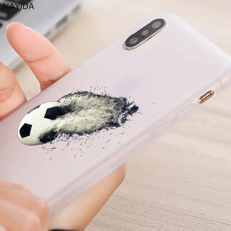 Soft Silicone Case For iPhone 13 12 Mini 11 Pro XS Max XR X 8 7 6 Plus SE S scratch proof Cover Football Soccer Ball Fundas | Мобильные