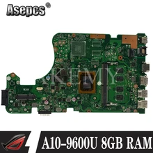 SAMXINNO For Asus X555Q A555Q X555QG X555QA x555bp X555BA Laotop Mainboard X555QA Motherboard W/ A10-9600U 8GB RAM